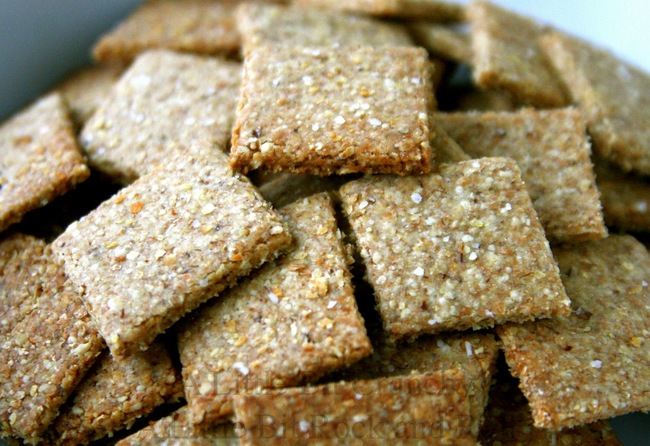 8. Banana Flaxseed Crackers: bananas + flaxseed. Mash up the banana, then mix in the flaxseeds. Spread on greased cookie sheet and bake for 20 minutes in a 350 degree oven.