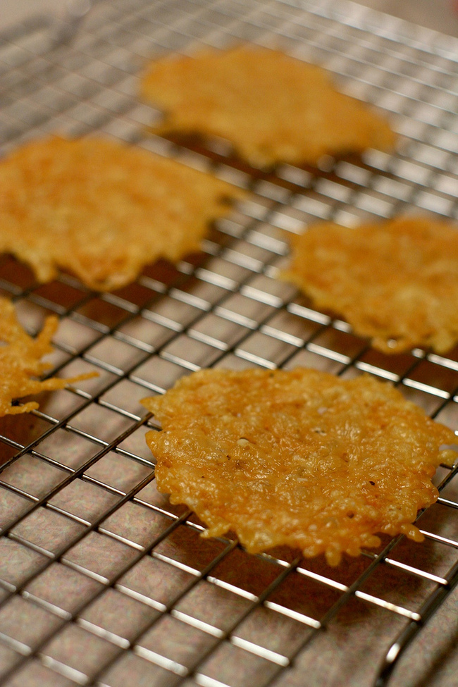 17. Cheese Crisps: cheese nips + shredded cheddar cheese. Bake for 5 minutes in a 375 degree oven.